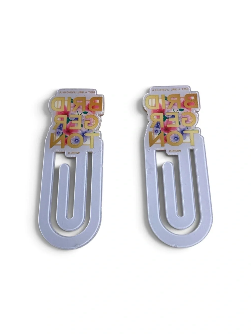 Bridgerton Glitter Acrylic Paperclips or Bookmarks - a set of 2